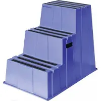 Twinco Zwaar belastbaar traptrede, inclusief platform, 3 stappen. Platformhoogte: 730 mm. Kunststof, blauw