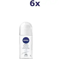 Nivea Pure Invisible Anti-transpirant Deo Roller - 72u Actieve Bescherming - 0% Alcohol - Voordeelverpakking - 6 x 50 ml