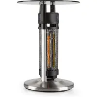 Blumfeldt Primal Heat 65 bijzettafel koolstof IR verwarmingselement 1200W LED 65cm glas