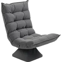 HOMCOM -Bodenstuhl-Stahl, Leinenimitat-62L x 70B x 95H cm-Grau