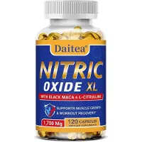 Daitea Nitric Oxide XL Zwarte Maca & L-Citrulline (120 capsules) Voedingssupplement, Spieren, Groei, Energie, Herstel, Bloedsomloop