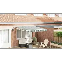 vidaXL Uitschuifbare luifel Groen en Wit 300 x 250 x 165 cm