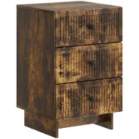 vidaXL Nachtkastje Gerookt eiken 43 x 41 x 66,5 cm Bewerkt hout