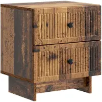 vidaXL Nachtkastje met lade Oud hout 43 x 34,5 x 47,5 cm Bewerkt hout