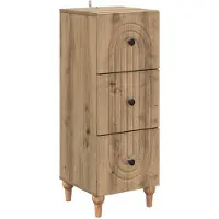 vidaXL Ladekast 33 x 34,5 x 90 cm Bewerkt hout Artisanaal eiken
