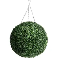 Happiq Kunstplant Topiary Ball - Voor Binnen & Buiten - LED-verlichte Decoratieve Plant - Met Afstandsbediening - groen-50cm