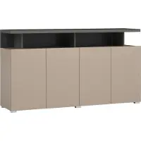 Meublorama Buffet 4 deuren NESS – Afwerking Congo – 12 opbergvakken – Strak design zonder LED