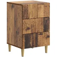 vidaXL Nachtkastje met lade Oud hout 43 x 41 x 66,5 cm Bewerkt hout