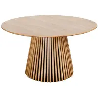 Meublorama KANOVA tafel 140 cm – Rond blad van licht eiken en centrale designvoet – Hedendaagse stijl