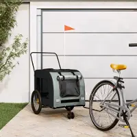 Prolenta Maison Exclusive - Fietsaanhanger voor honden, zwart en grijs. Gemaakt van Oxford-stof en metaal