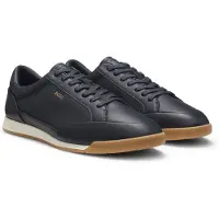 BOSS Leren sneakers met folielogo Maat 41