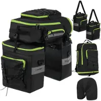 Trizand 27339 Fietstas, waterbestendig, 53 l, 3-in-1, zwart