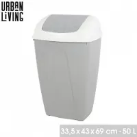 Urban Living "PASHA" Flip afvalbak 50L – tweekleurig wit en Nomad Grey