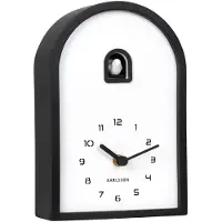 Karlsson Curva Cuckoo Wandklok | Met Koekoeksklok | 16.8x24.8x6.4cm | Black hout