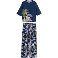 Next Pyjama crème / navy / mokka / olijfgroen