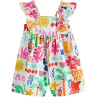 Next - Meisjes - Playsuit met ruchemouwen - Groen