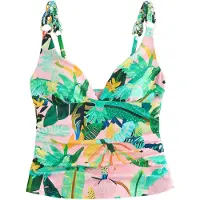 Next Tankinitop groen / koraal / rosa