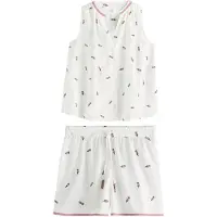 Next Korte pyjama olijfgroen / mauve / braam / wit
