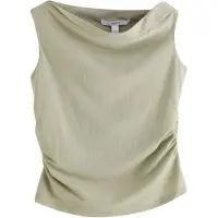 Next - Dames - Mouwloze top met drapering en geweven look - Groen