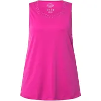 Ulla Popken - Dames - Top A-lijn hartvormige hals mouwloos Pima Cotton - Orchidee - Maat 58+