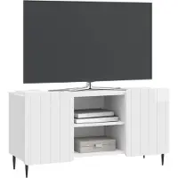 vidaXL TV Kast 102 x 34,5 x 52 cm Hoogglans Wit Bewerkt hout
