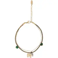 Usha Armband goud / donkergroen