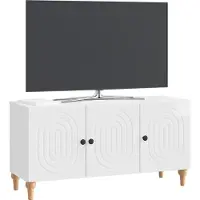 vidaXL TV Kast Hoogglans Wit 99 x 34,5 x 50 cm Bewerkt hout