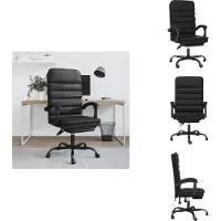 vidaXL bureaustoel met massagefunctie, zwart, kunstleer - Bureaustoelen