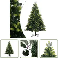 The Living Store Kerstboom - Kunstkerstboom - Kunstkerstboom met scharnieren en standaard 210 cm - Kerstverlichting - Kerstsfeer - Pvc Kerstboom