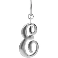 Lucardi Dames Stainless steel bedel letter - Hanger - Staal - Zilverkleurig