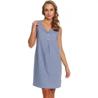 Doctor Nap Katoenen Nachthemd Borstvoeding Zwangerschap TCB.7460 Sky Blue 44 / XXL