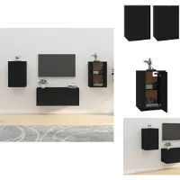 vidaXL Tv-kast - Tv-kasten - Televisiekast - Bijzetkast - Tv-wandmeubels 2 st 40x34,5x60 cm zwart