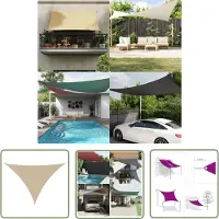The Living Store Zonnezeil Driehoek - 3 x 4 x 5 m - Beige IP-gecoat Oxford - Waterbestendig - UV-beschermend