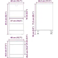 vidaXL Keuken Onderkast Zwart eiken 40 x 44,5 x 81,5 cm Bewerkt hout
