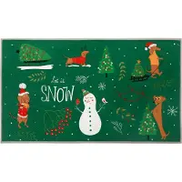 Happiq Kerst Deurmat - Voor Entree, Keuken & Huis - Antislip, Absorberend Welkom Tapijt - 40x60cm, Machinewasbaar - groen