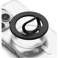 Ringke Magnetische Ring Houder Standaard - Dubbele Magneet - Compatibel met MagSafe - Siliconen Standaard voor Telefoon - Zwart