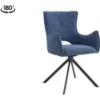 Huisenthuis.nl Stoel Darvo Blauw - Stof - Set van 2 - Draaibaar - Zithoogte 49 cm - Zitdiepte 46 cm - Met armleuning