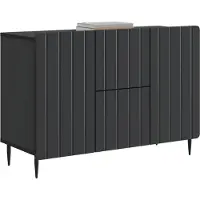 vidaXL Dressoir met lade Zwart 89 x 34,5 x 62 cm Bewerkt hout