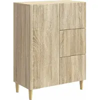 vidaXL Dressoir met lade Sonoma Eiken 66 x 34,5 x 90 cm Bewerkt hout