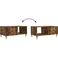 vidaXL Salontafel Gerookt eiken 90 x 50 x 40 cm Bewerkt hout