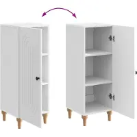 vidaXL Dressoir Hoogglans Wit 33 x 34,5 x 90 cm Bewerkt hout