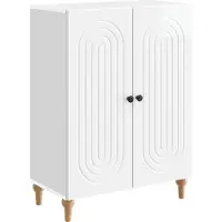 vidaXL Dressoir Hoogglans Wit 66 x 34,5 x 90 cm Bewerkt hout