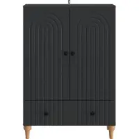 vidaXL Dressoir met lade Zwart 66 x 34,5 x 95 cm Bewerkt hout