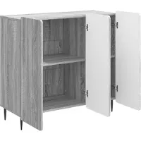 vidaXL Dressoir Grijs sonoma 89 x 34,5 x 82 cm Bewerkt hout