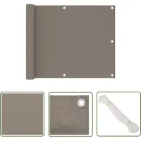 The Living Store Living Store Balkonprivacy scherm, taupe, 75x600 cm, Oxford-stof