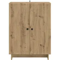 vidaXL Dressoir Artisanaal eiken 66 x 34,5 x 90 cm Bewerkt hout