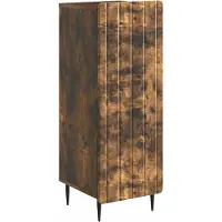 vidaXL Dressoir Gerookt eiken 34,5 x 33 x 92 cm Bewerkt hout