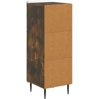 vidaXL Dressoir Gerookt eiken 34,5 x 33 x 92 cm Bewerkt hout