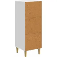 vidaXL Dressoir Hoogglans Wit 33 x 34,5 x 90 cm Bewerkt hout