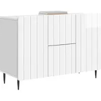 vidaXL Dressoir met lade Hoogglans Wit 89 x 34,5 x 62 cm Bewerkt hout